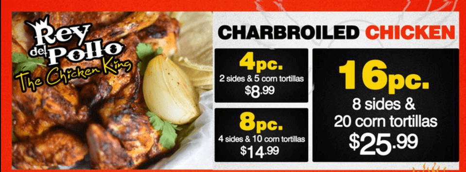 Charbroiled Chichen Menu