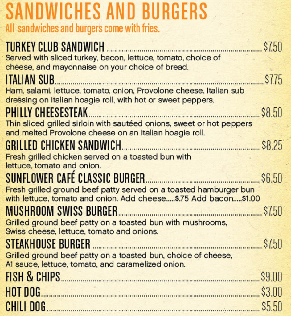 Casino Del Sol Sunflower Cafe Menu, Prices and Locations