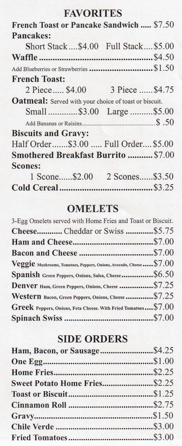 Sharon’s Cafe Menu, Prices And Locations