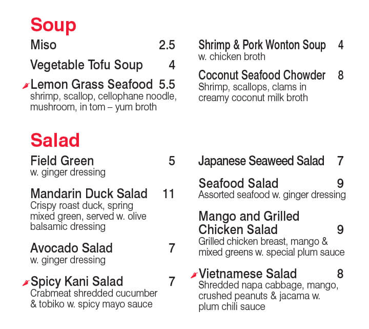 Soup & Salad Menu